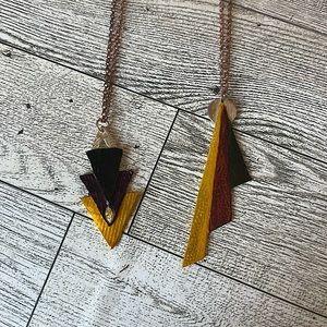 Handmade Geometric Bohemian Necklace Duo